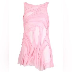 DI PETSA MESH WETLOOK MINI DRESS PINK Size Small S $3250